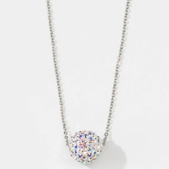 Touchstone Crystal Jewelry - Touchstone Crystal by Swarovski Crystal Aurore Boreale Pave’ Ball Necklace